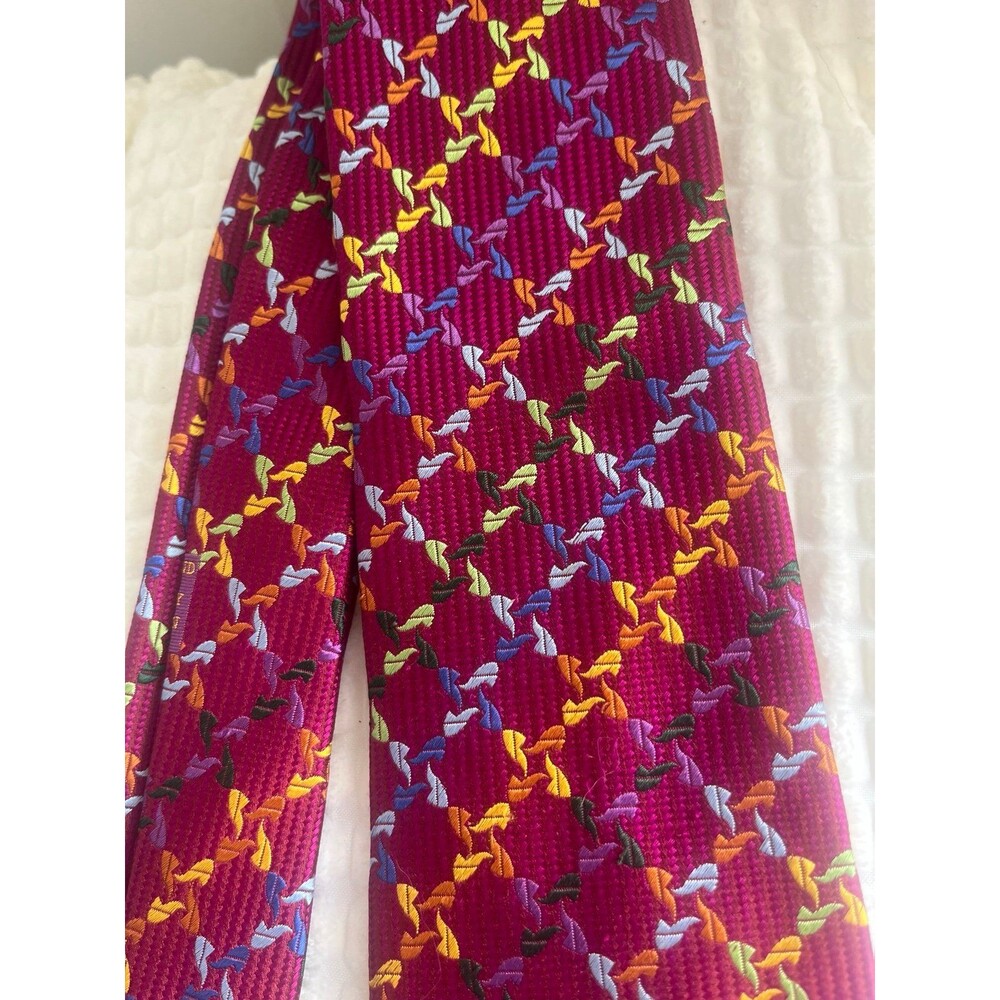 Holland & Sherry London Raspberry Multi Color Silk Tie